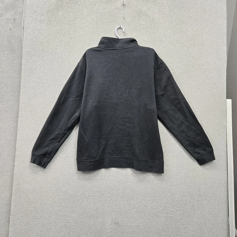 Nike Men Hoodie XL Black Fleece Nike Swoosh Embroidered Half Zip Logo Pockets